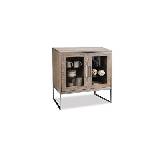Modern Electra Sideboard by Handstone in solid oak with metal base