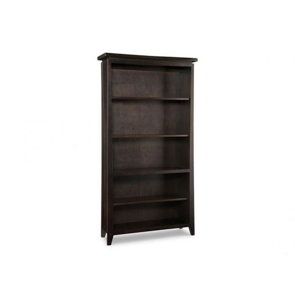 Rustic Pemberton Open Bookcase from Handstone with live edge tops in solid wormy maple