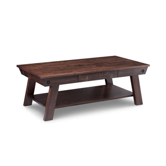 Algoma 54" Coffee Table by Handstone Furniture in rustic wormy maple