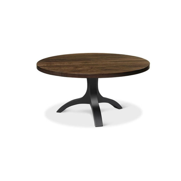 Evora 44" Round Coffee Table by Handstone Furniture in solid walnut