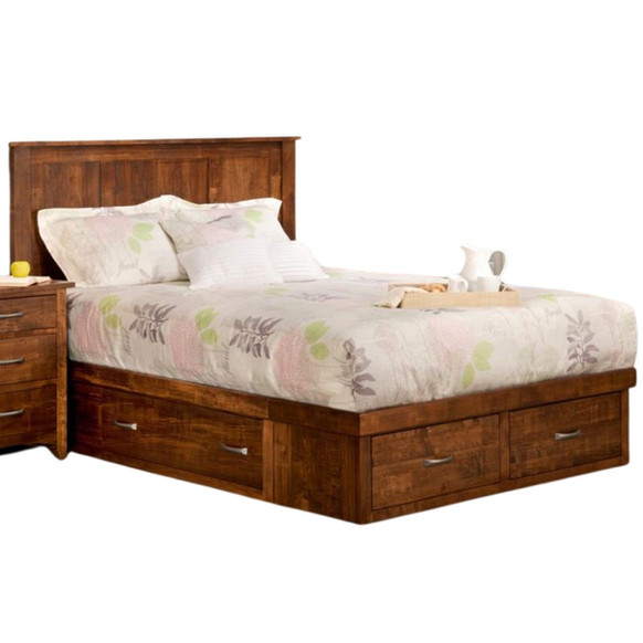 Classic Shaker Glengarry Bed by Handstone furniture in browm stain on solid wood