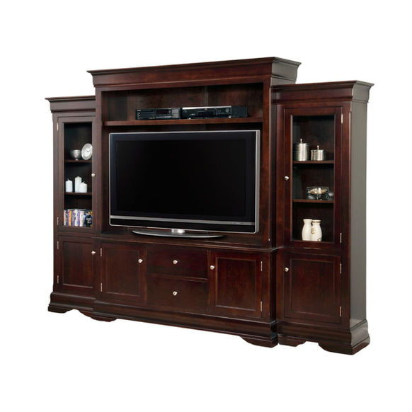 Frence Colonial Phillipe Wall Unit by Handstone in mahogany stain on solid maple
