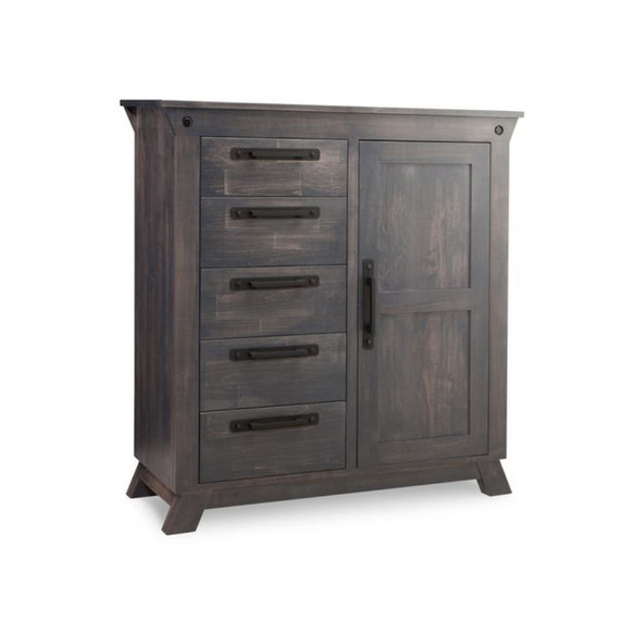 Handstone furniture Algoma Gentleman's Chest in grey stain on wormy maple