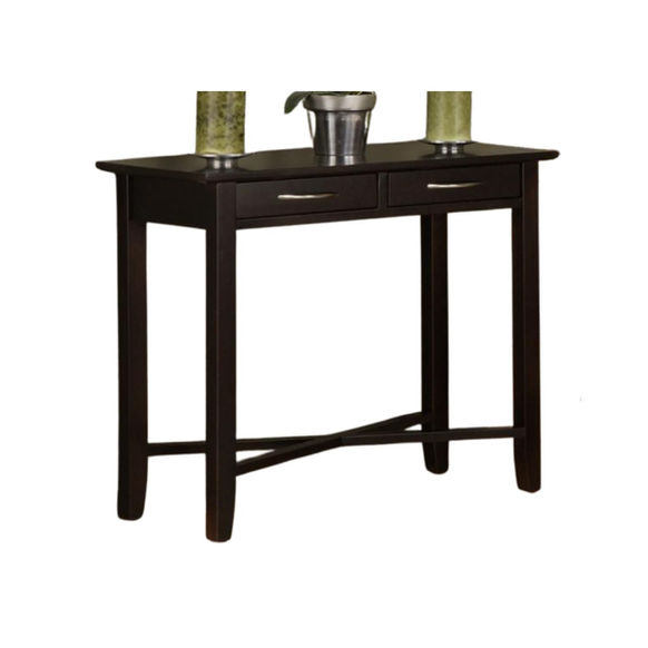 Modern Demi-Lune Hall Table in espresso stain on maple by Handstone