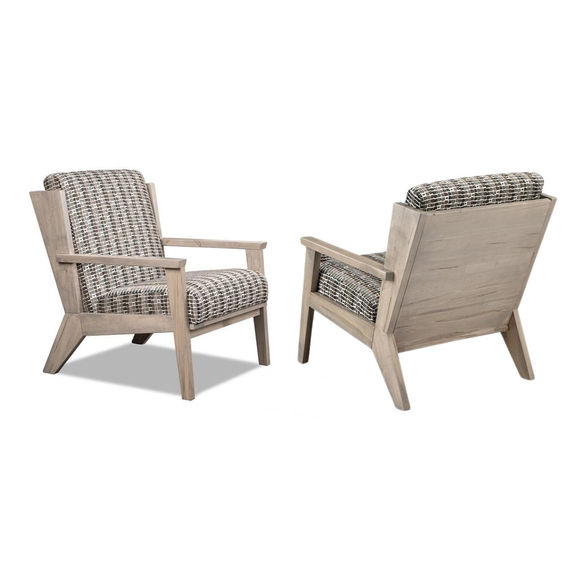 Jasper Accent Chair by Handstone in grey stain on solid wormy maple