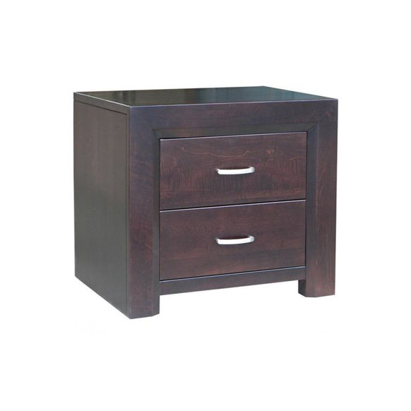 Handstone furniture Contempo 2-Drawer Nightstand in mahogany on solid maple