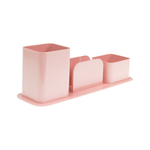 Porta canetas, clips e lembrete injetado em poliestireno.