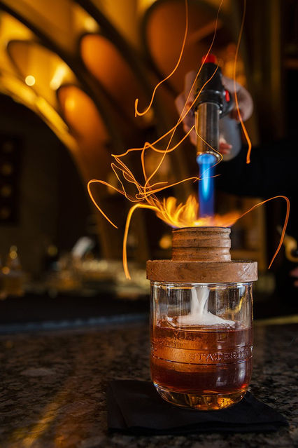 FLAMING COCKTAIL AT BAR BIX