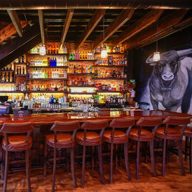 One of multiple bars at Three Oak Steakhouse in Easton, PA