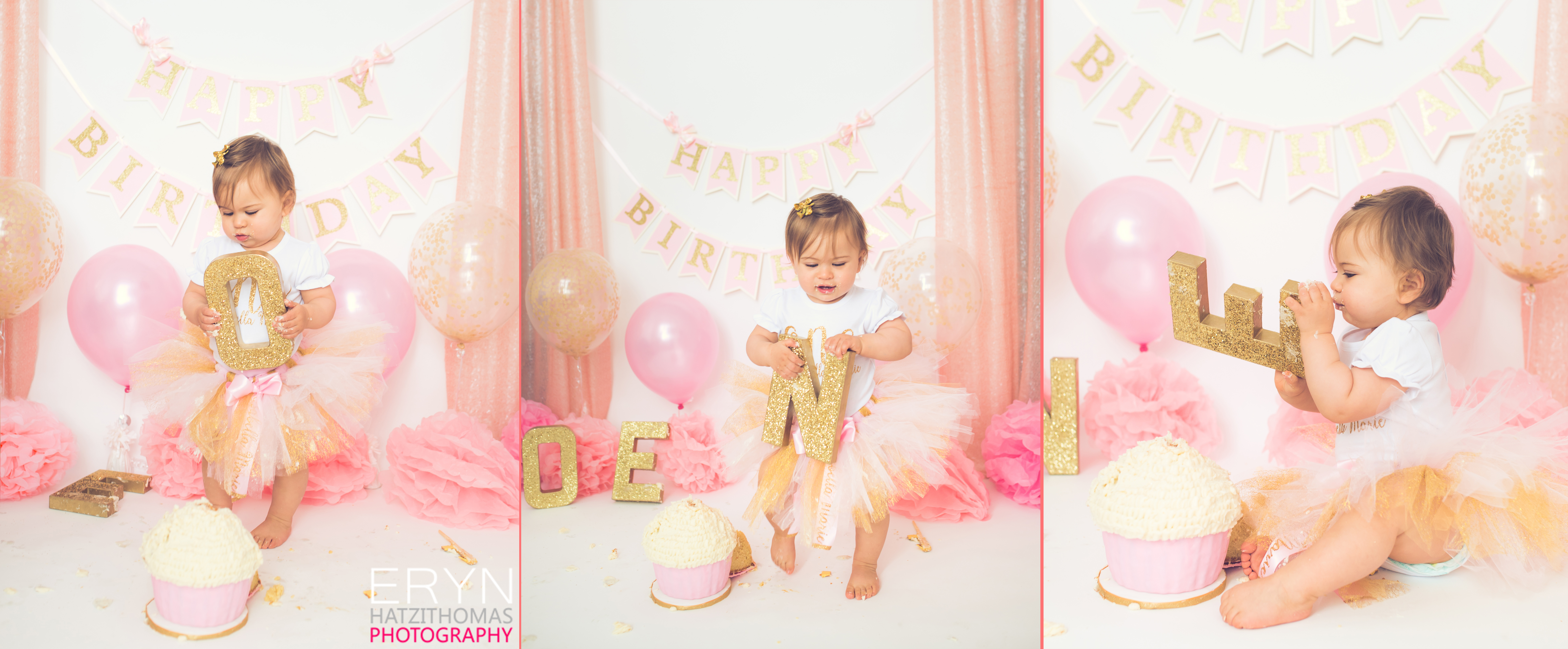 ONE Pink & Gold Cake Smash