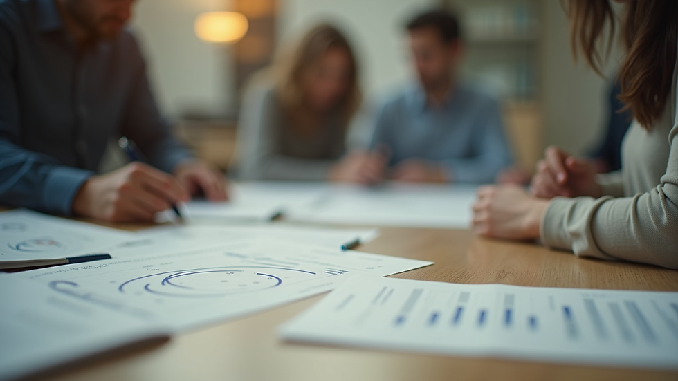 Vista de cerca de materiales de evaluación vocacional sobre una mesa