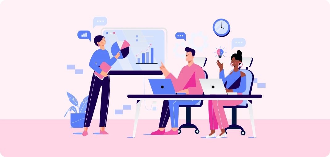 Ilustracion personas trabajando para hacer un proceso de onboarding efectivo