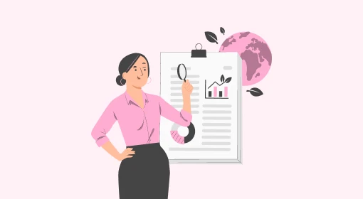 El proceso de onboarding continua en la postulacion al cargo (ilustracion mujer con una lupa)