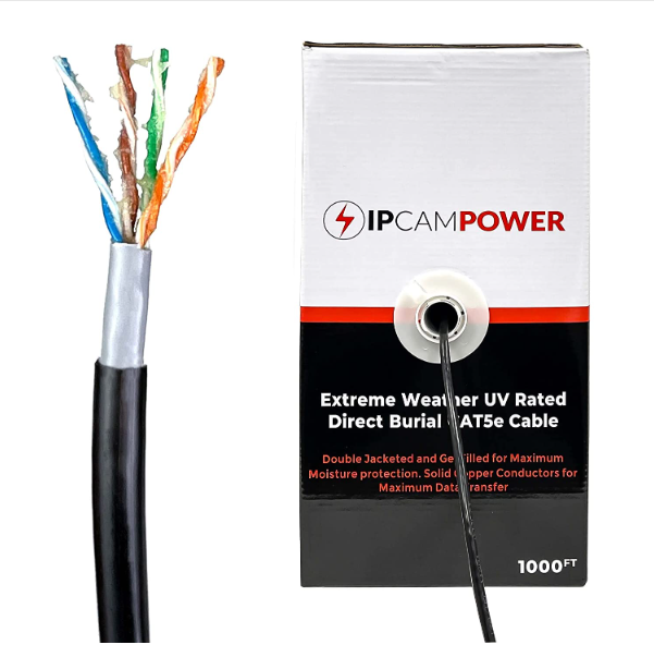 IPCamPower CAT5e Jelly Cable, Jacketed UV Rated for Extreme Weather resistant