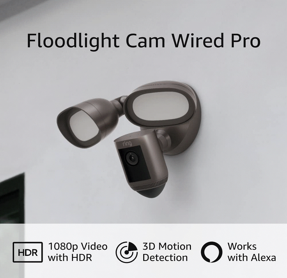 Thumbnail: Ring Floodlight Cam Wired Pro with Bird’s Eye View and 3D Motion Detection
