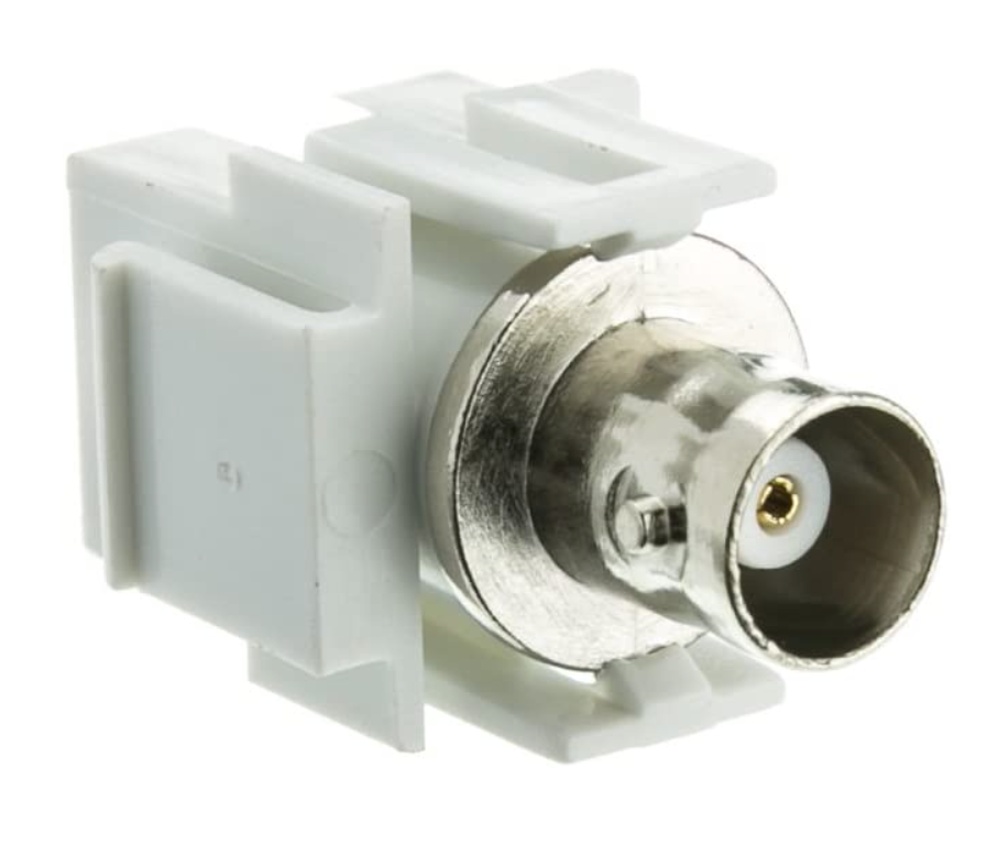 BNC Coupler Female, Recessed Keystone White