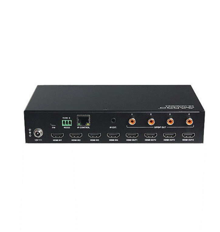 Thumbnail: AVARRO 0E-HDMIMX4 HDMI Switcher with IR Remote Control, 4 Inputs x 4 Outputs