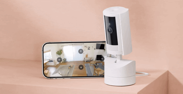 Ring 首振り機能付きインドアカム  Pan-Tilt Indoor Cam Ring 首振り機能付きインドアカム ホワイト - 左右360° 上下169