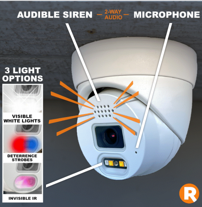 Thumbnail: R-Series 4K Ultra HD (8MP) Active Deterrence, IP Security Camera w/ 2.8mm Lens