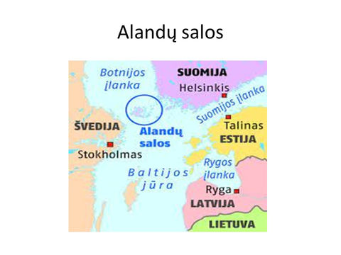 GEOGRAFIJOS PAMOKA, SKIRTA PAŽINČIAI SU ALANDŲ SALOMIS