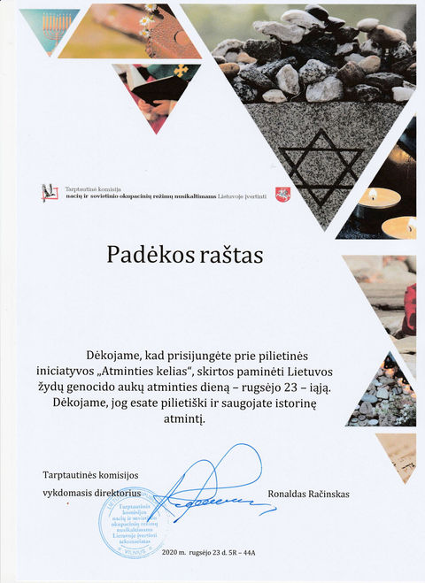 PADĖKA UŽ PILIETIŠKUMĄ