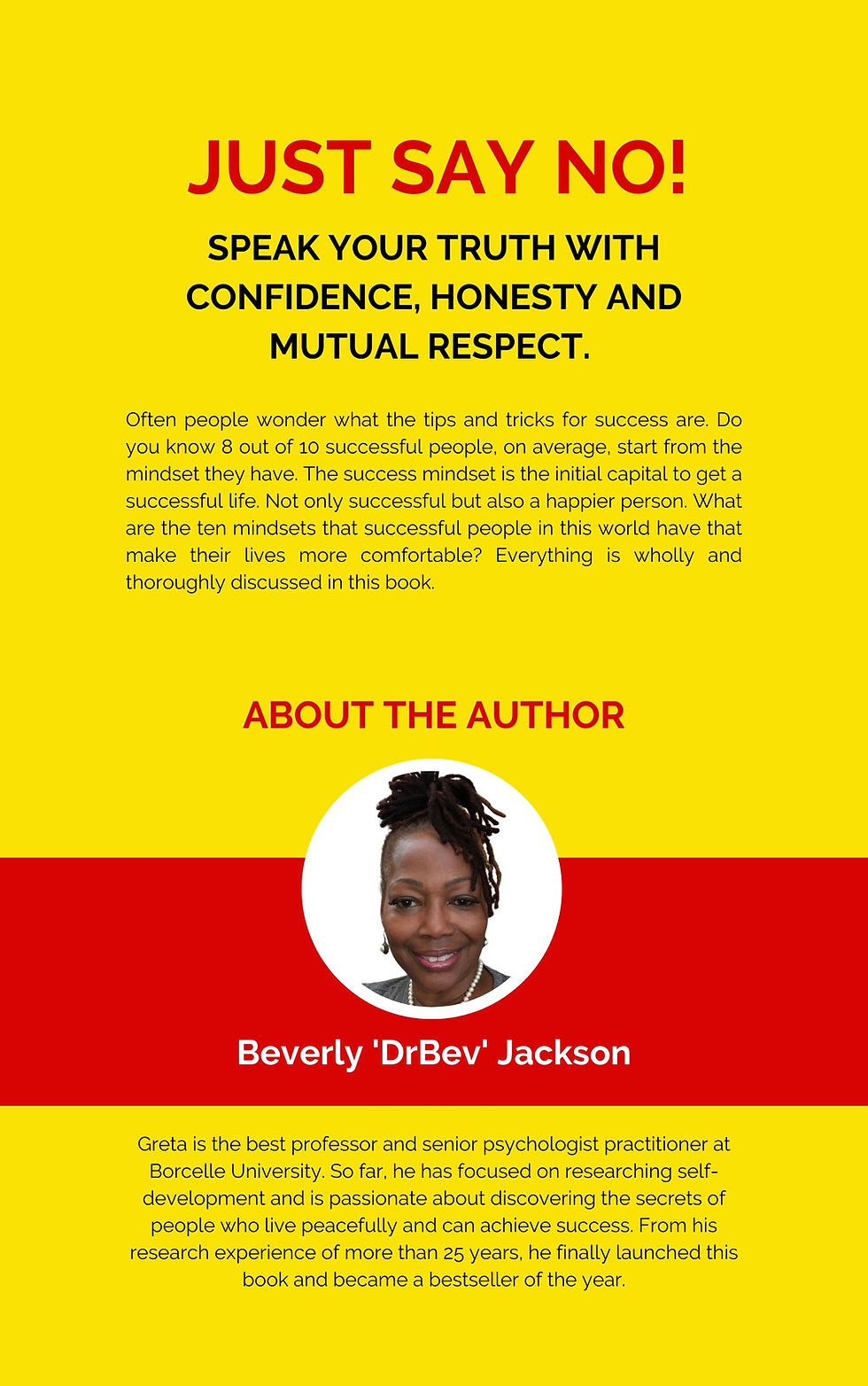 Just Say No! by Beverly 'Dr Bev' Jackson book back cover