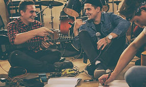 musicians talking