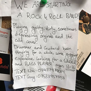 We are starting a rock & roll band advert