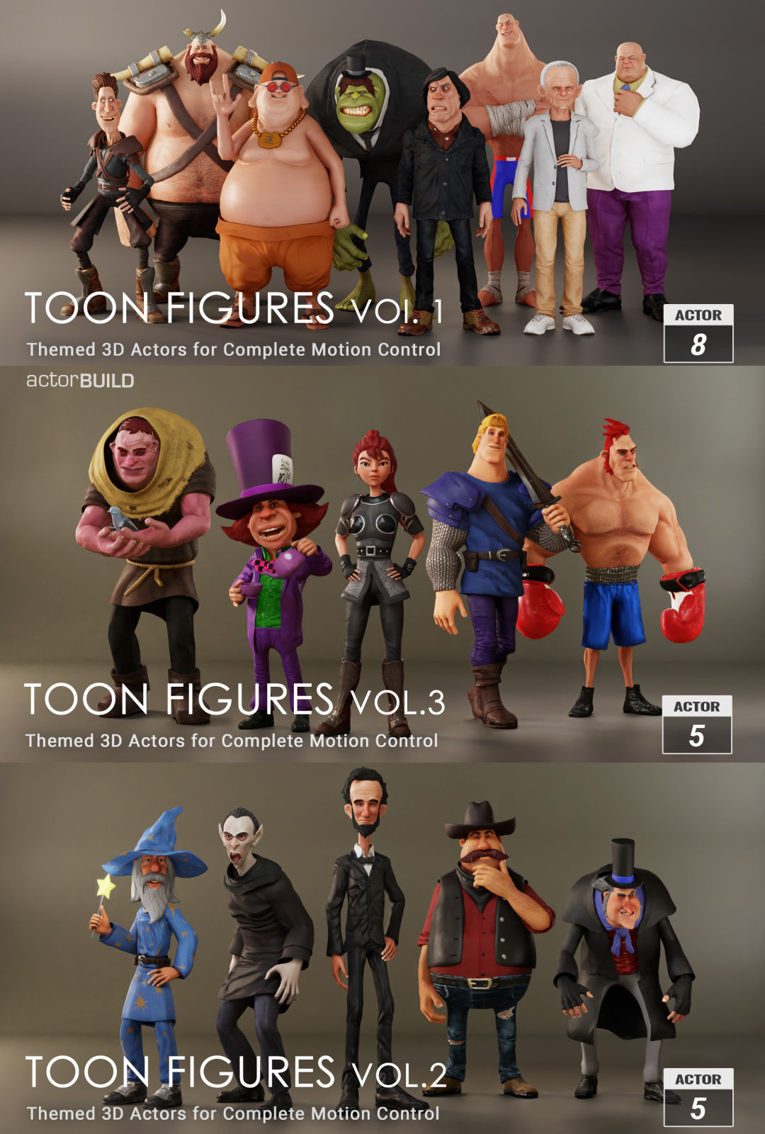 ActorCore - Toon Figures Vol. 1, 2, 3 - iClone 8 / CC 4