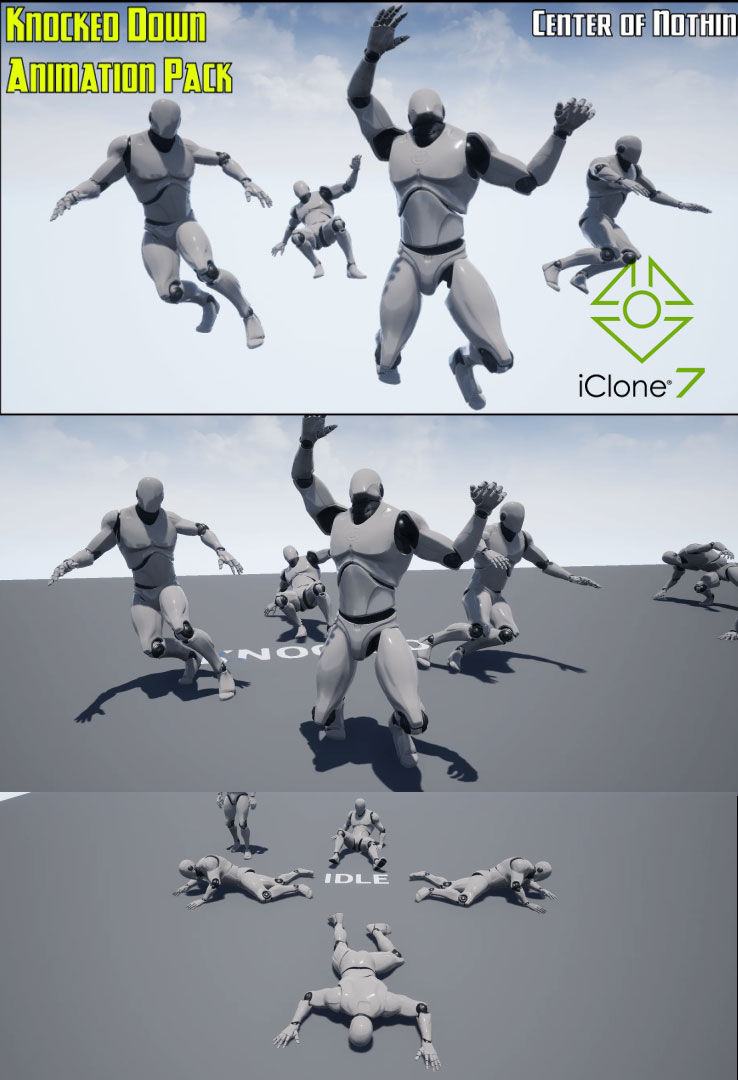 Knocked Down Animation Pack (iClone 7.93 or Up)