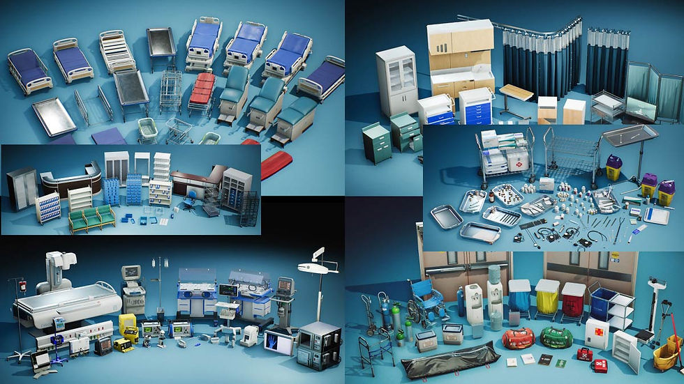 Modern Hospital Props VOL.1.2.3.4.5.6 - Unreal Engine