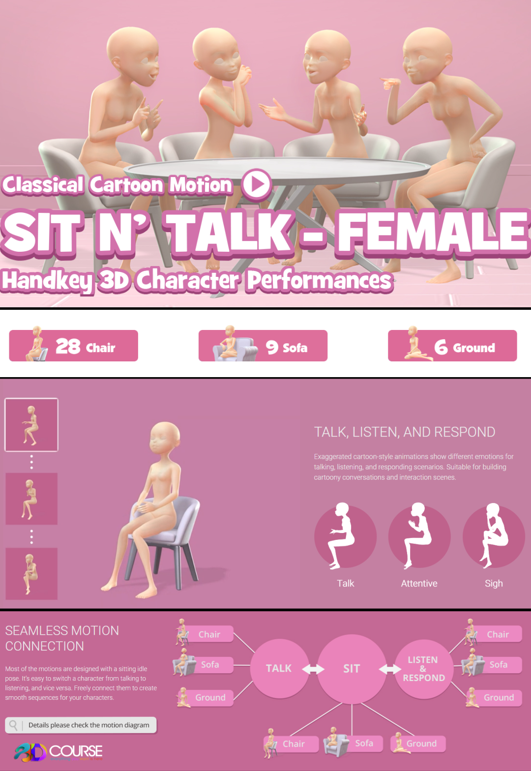 Classical Cartoon-Sit n' Talk-Female - iClone 8