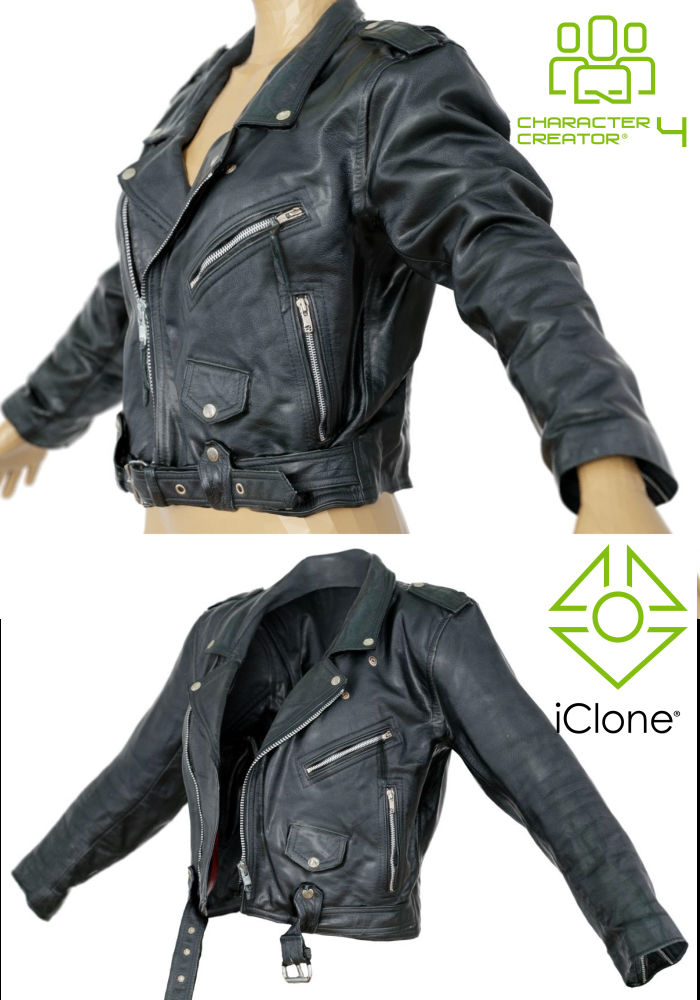 Jacket Moto Black Leather - CC4.31, iClone 8.31+