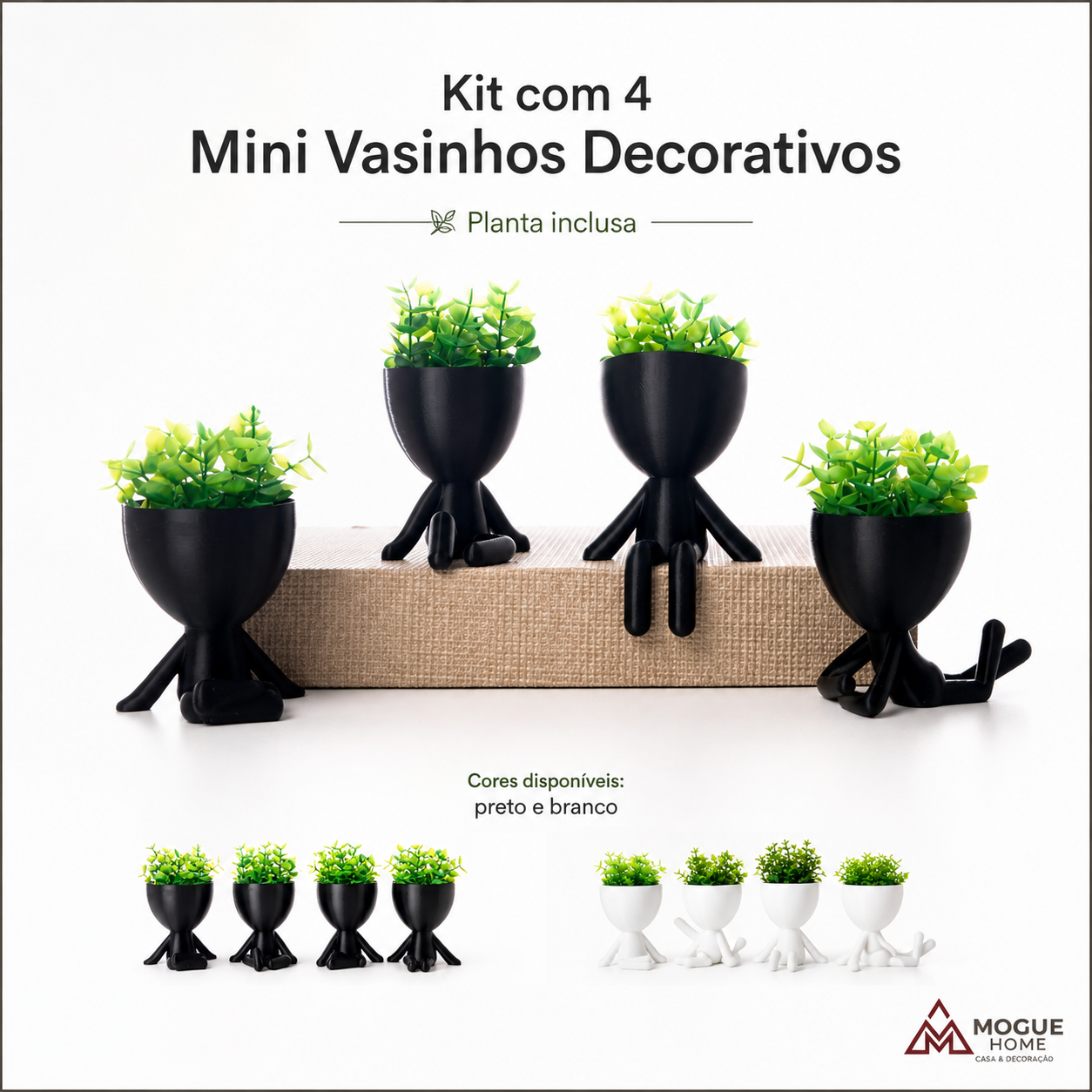 Vasinhos decorativos com plantas