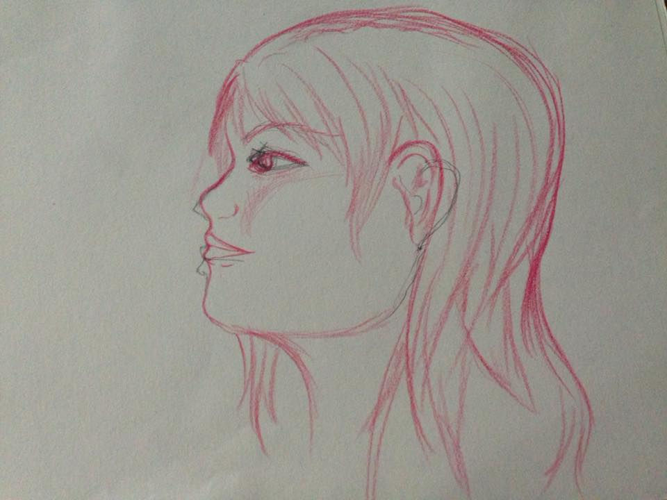 croquis visage profil