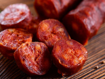 Linguiça suína com geleia de pimenta