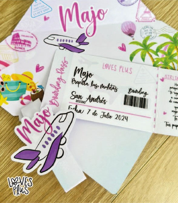 Miniatura: Sobre de invitación viajera