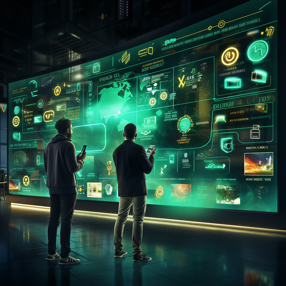 sleek WhatsApp marketing control center at night, giant curved screen showing exploding green chat bubbles with 93% open rate badges, AI avatars replying in real-time, golden ROI graphs soaring, diverse clients celebrating on video walls, floating hoodie flash sale countdown, luxury Dubai office vibe, neon cyberpunk, ultra-detailed, cinematic, 8k