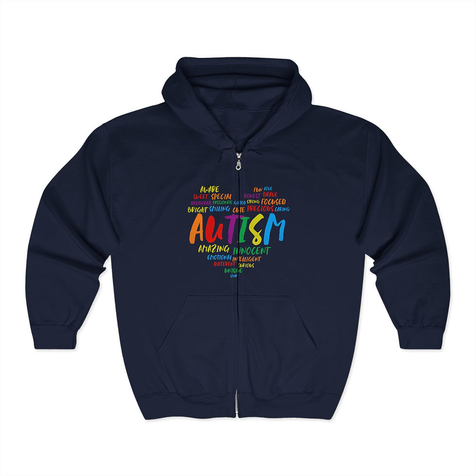 Thumbnail: World Autism Awareness Heart Shape ZipUP Hoodie (More Colors Available)