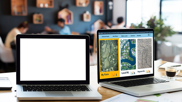 two computers showing the flow and final product of ux design