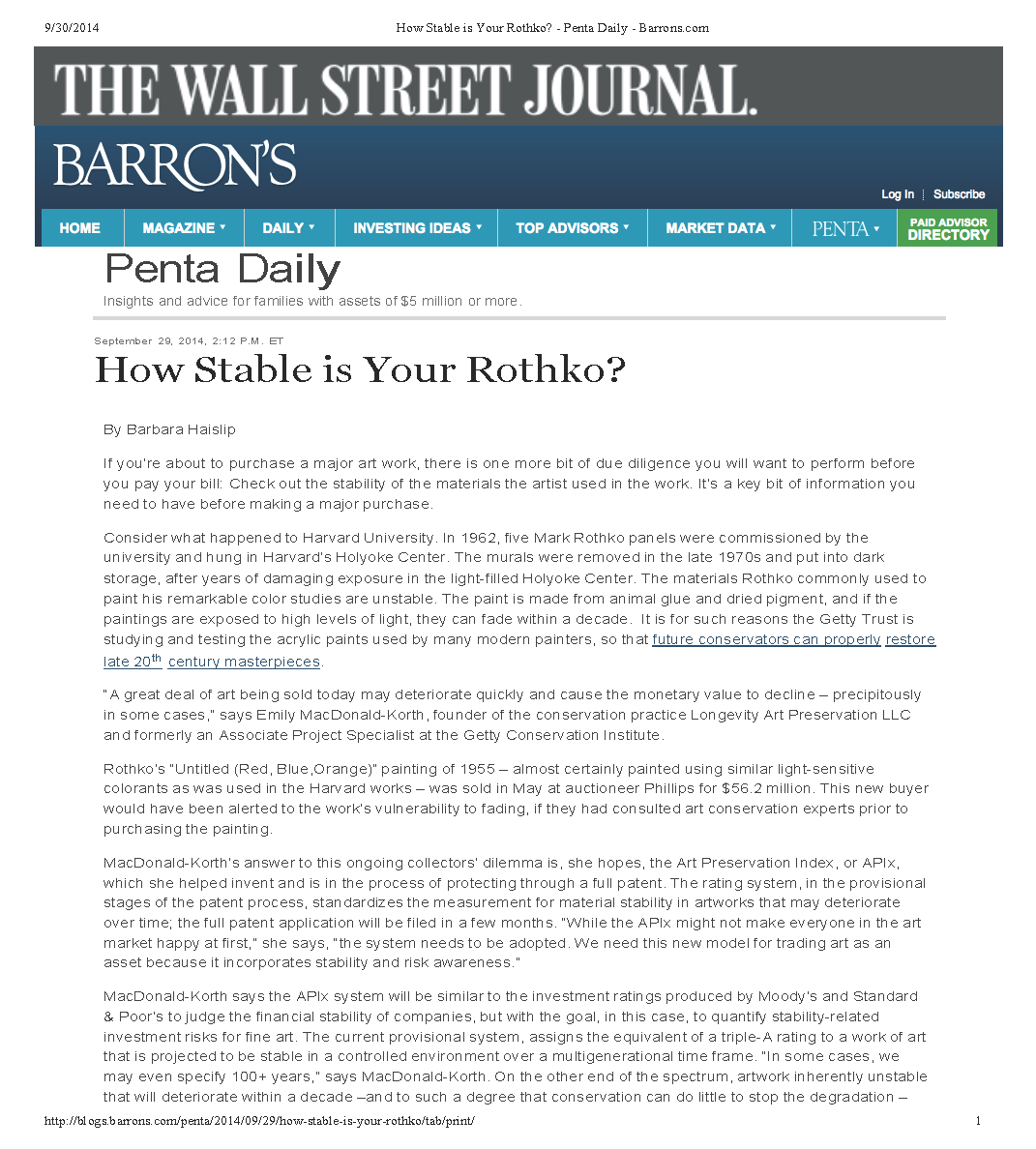 Wall Street Journal / Barron's
