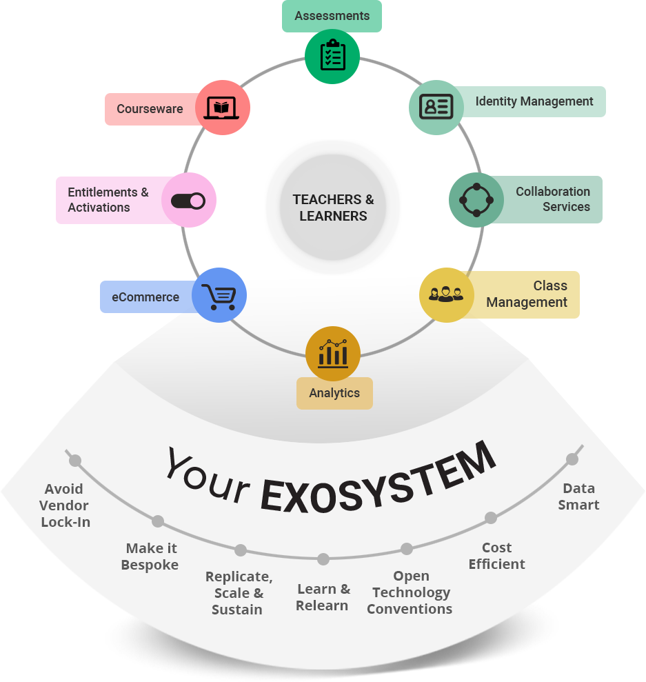 Digital Exosystem - is a digital structure that functions largely independently of individual technological components but is able to enhance, organize and integrate these components more effectively to achieve effective, coherent holistic outcomes.