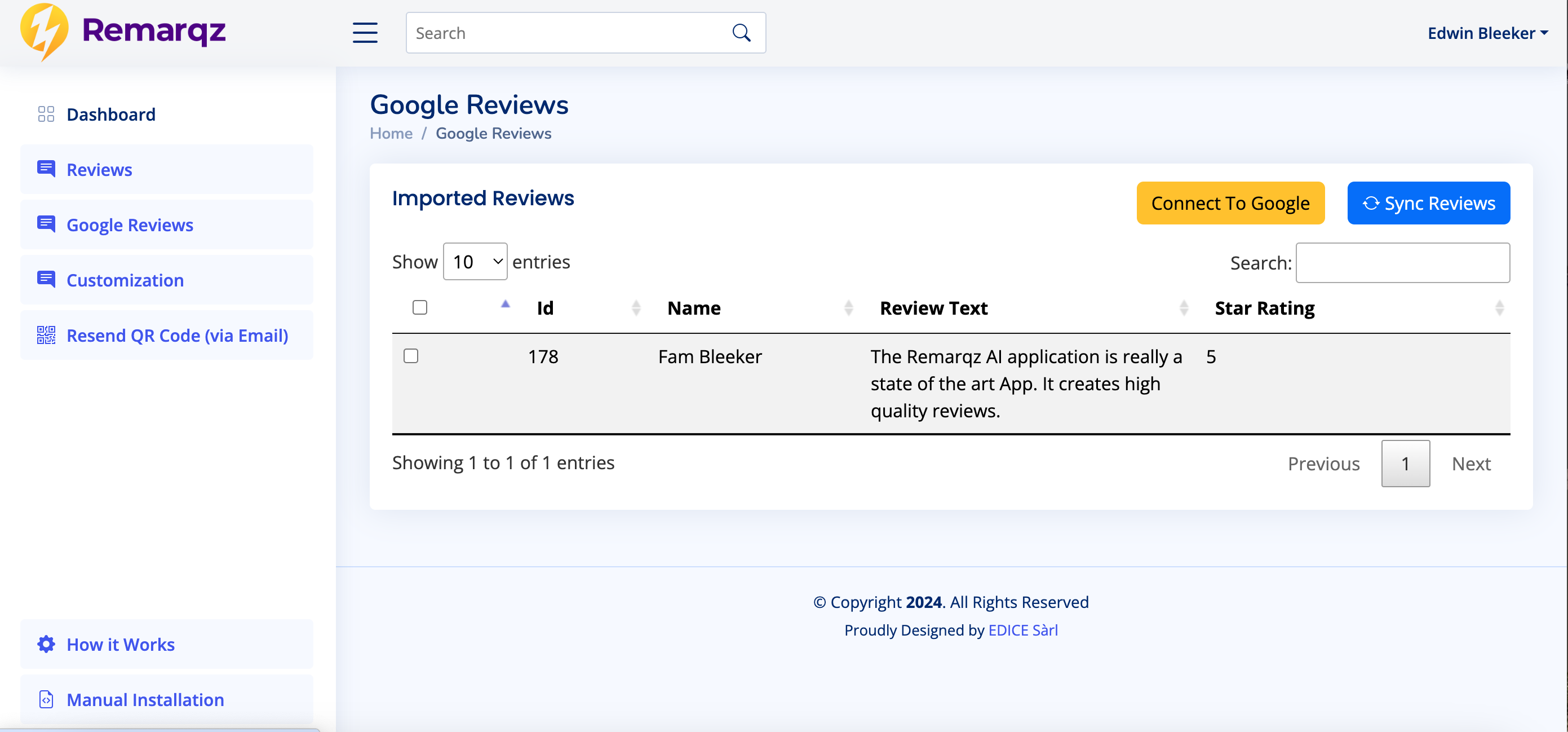 Review Widget Display