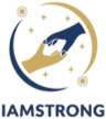 Logo with two hands reaching within a moon and stars