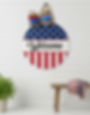 Thumbnail: Patriotic Welcome Door Hanger – Red White & Blue Front Door Sign
