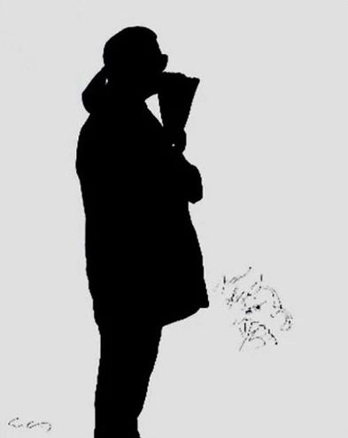 Klaus Guingand artwork"Karl Lagerfeld's shadow" 1995