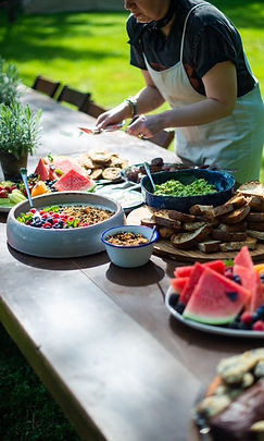 S&G Private Events live cooking and buffet setup for private event.