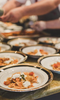 Assortment of plated gourmet pasta dishes for private events by S&G Private Events.