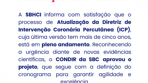 SBHCI avança na atualização da Diretriz de ICP