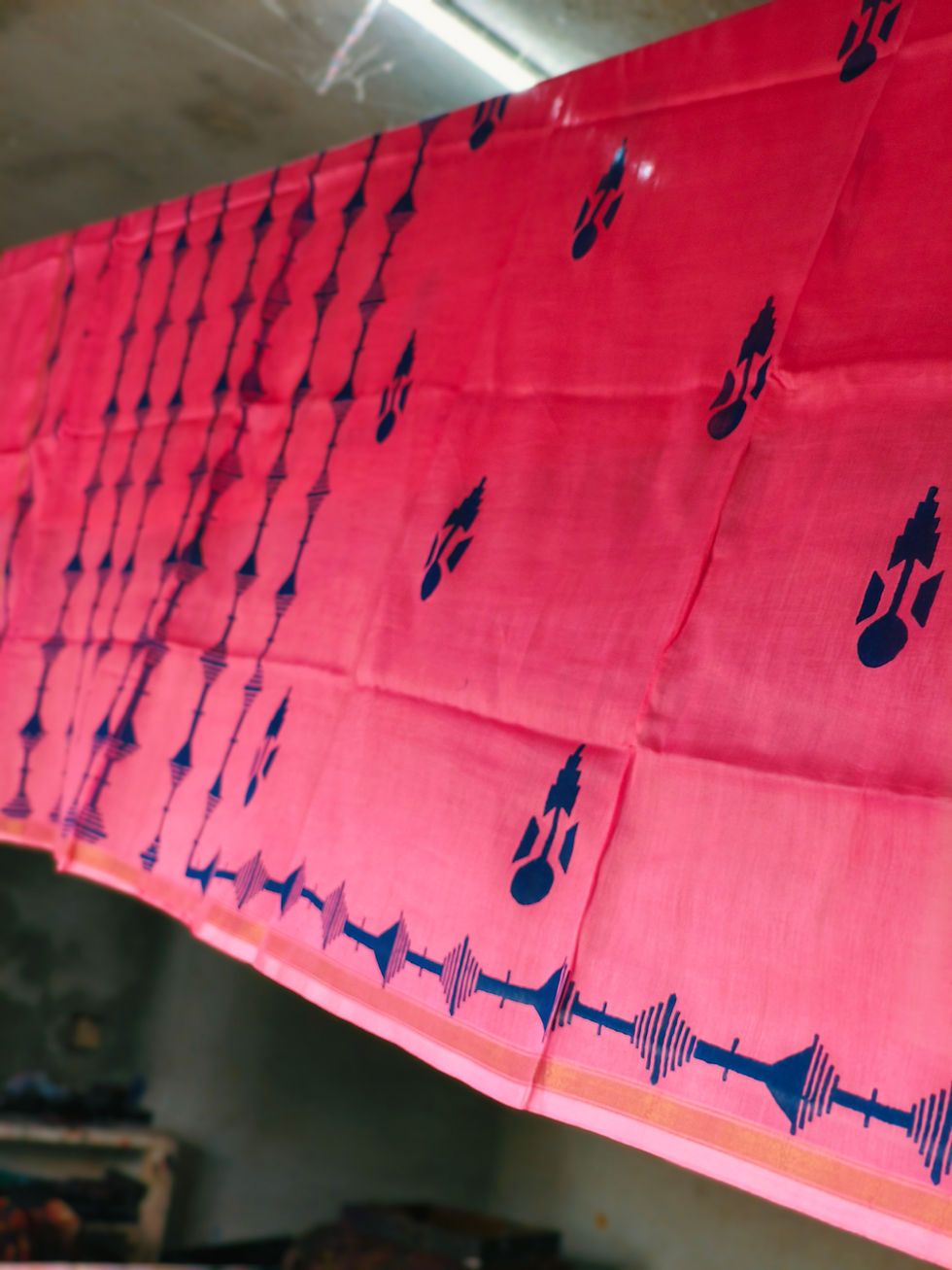 Pink & Teal Jamdani (Chanderi)